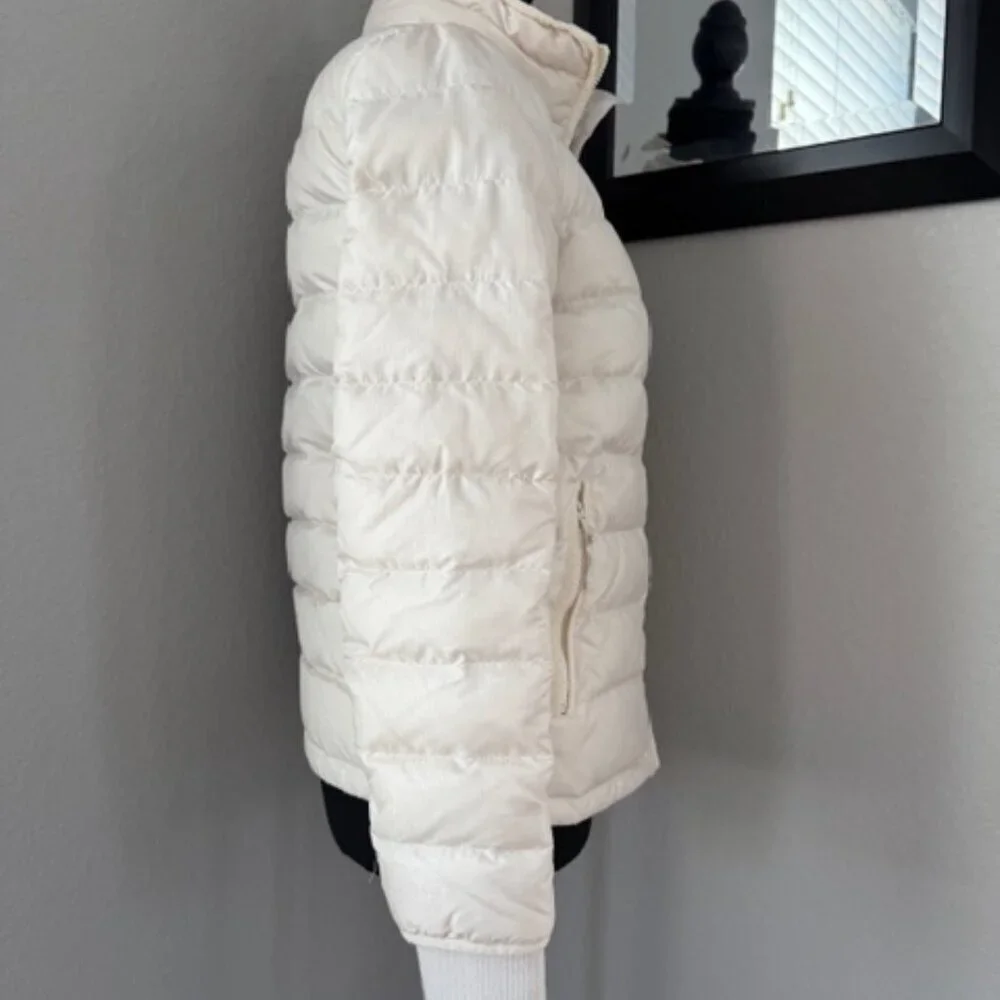 J CREW Down Puffer Jacket Lightweight Ivory Cream XS